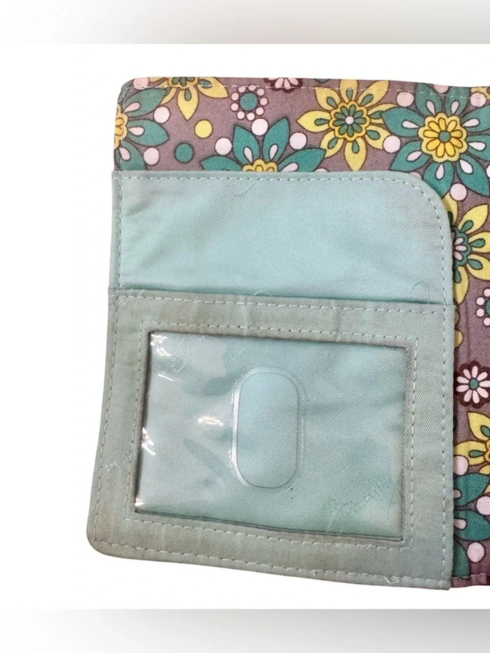 RETIRED ✈️ Vera Bradley Lemon Parfait travel passport wallet ID case - Picture 5 of 9